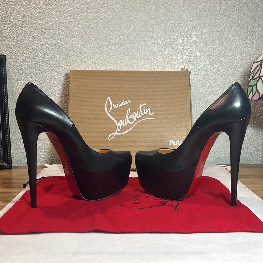 SOLD✨Christian Louboutin✨ Daffodile 160mm Kid Chunky Platform Pumps Size 38 - Picture 6 of 14